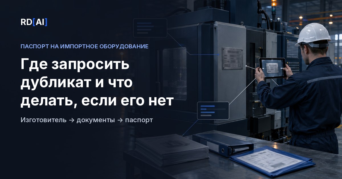 Паспорт на импортное оборудование: шильда, документы изготовителя и проверяемые данные